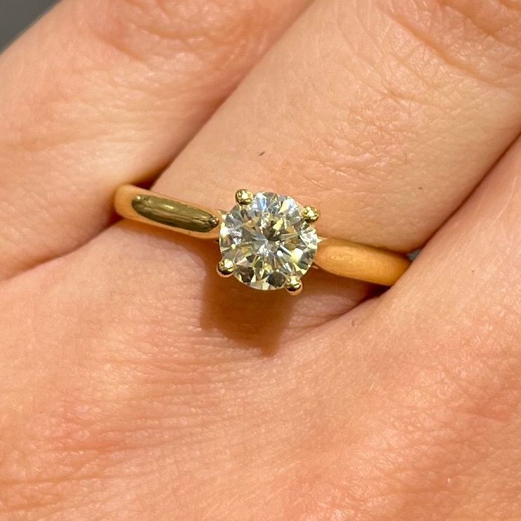 18ct Yellow Gold 0.71ct L VS1 Diamond Solitaire Ring