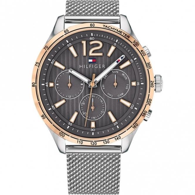 Tommy Hilfiger Gavin Grey Dial Steel Mesh Bracelet Mens Watch