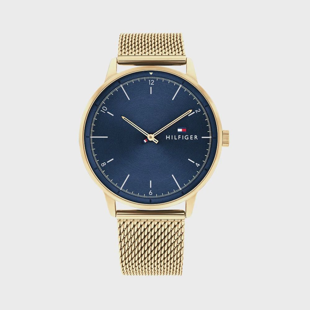 Tommy Hilfiger Hendrix Gold Plated Mesh Bracelet Men&#39;s Watch