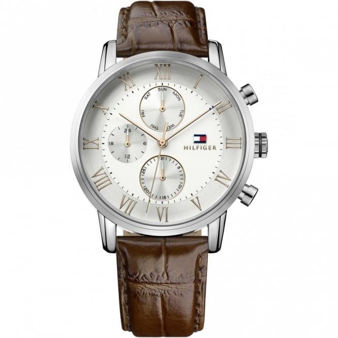 Tommy Hilfiger Kane Mens Steel Leather Strap Watch