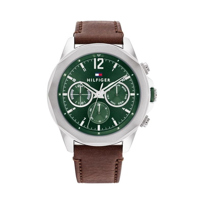 Tommy Hilfiger Lars Steel Mens Brown Leather Strap Watch