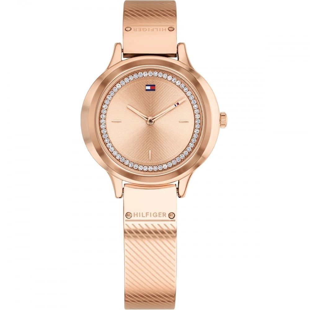 Tommy Hilfiger Olivia Rose Gold Plated Ladies Bangle Watch