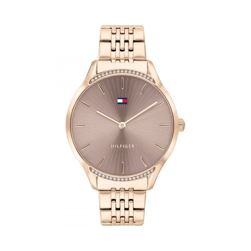 Tommy Hilfiger Gray Rose Gold Plated Ladies Watch