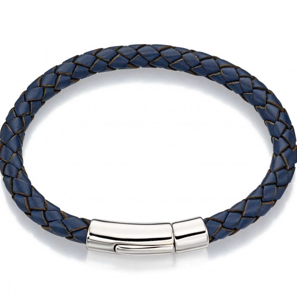 Alfie - Boys Longer Navy Leather Bracelet