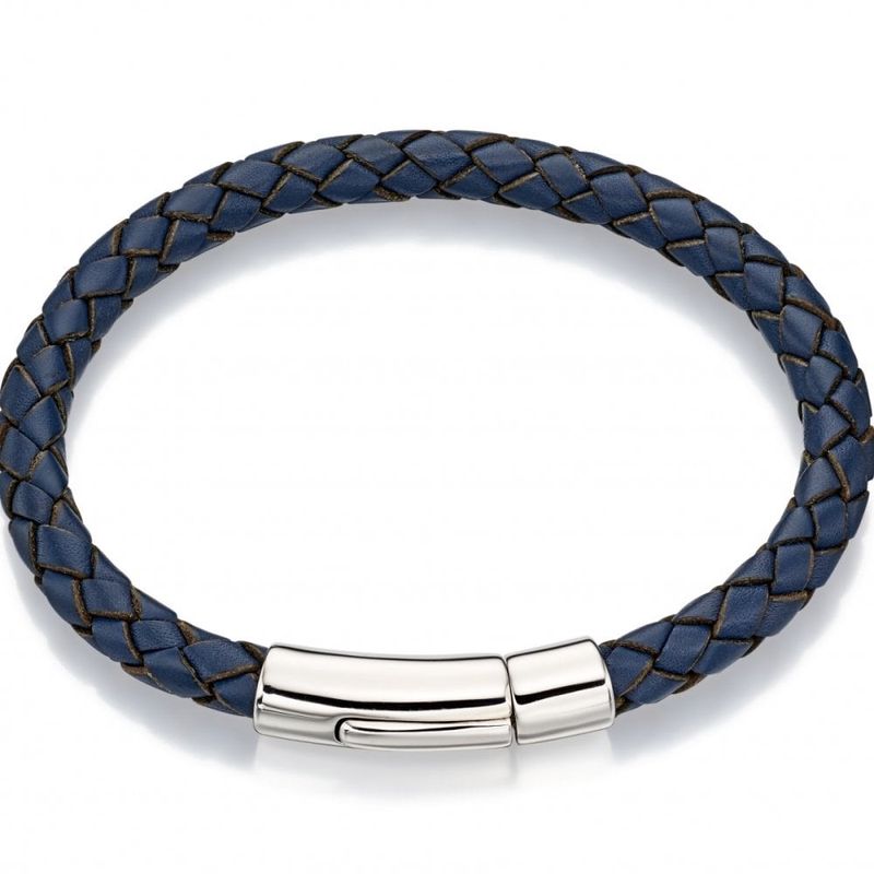Alfie - Boys Longer Navy Leather Bracelet Alfie - Boys Longer Navy Leather Bracelet
