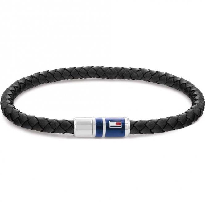 Tommy Hilfiger Men&#39;s Black Braided Bracelet