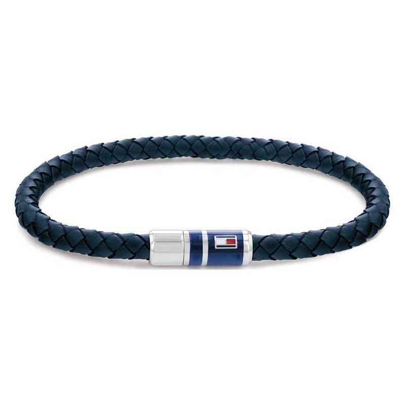 Tommy Hilfiger Mens Casual Bracelet In Navy Leather Tommy Hilfiger Mens Casual Bracelet In Navy Leather