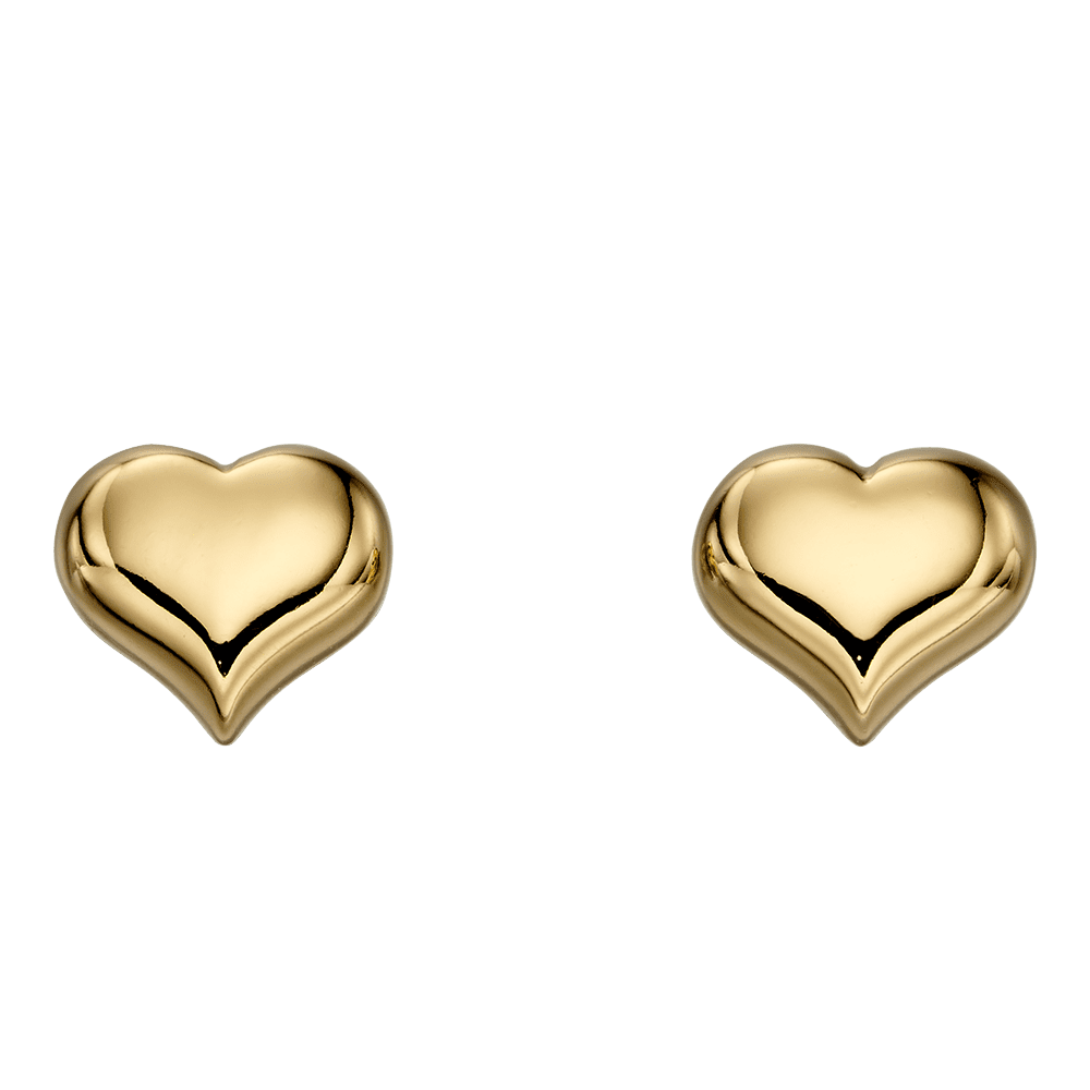 Aria Silver Gold Plated Heart Stud Earrings