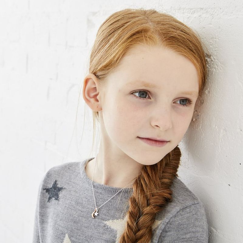 Collette Silver Star & Moon Necklace