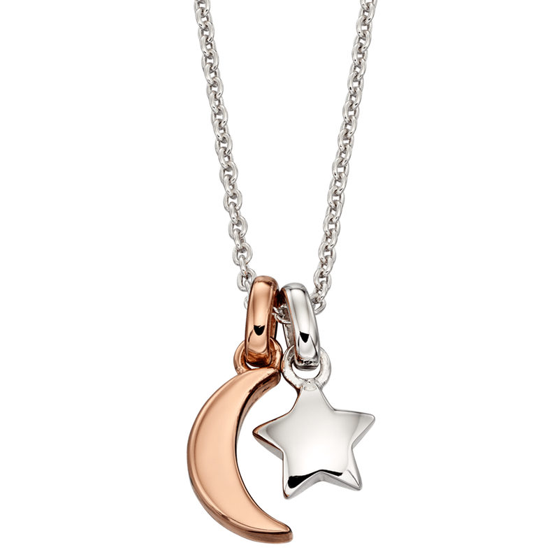 Collette Silver Star &amp; Moon Necklace