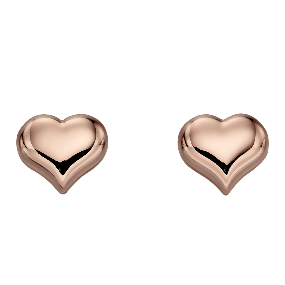 Emily – Silver Rose Gold Plated Heart Earrings