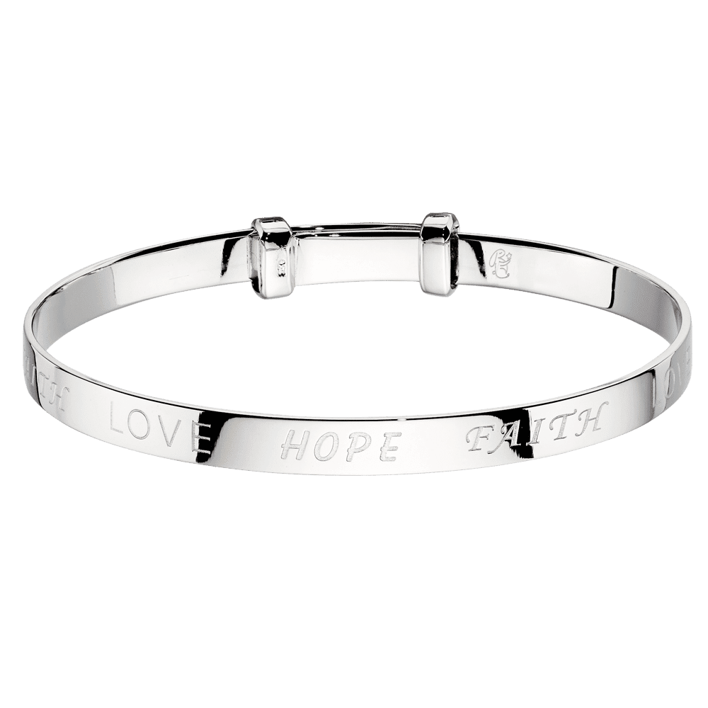 Faith- Silver Love Hope &amp; Faith Bangle