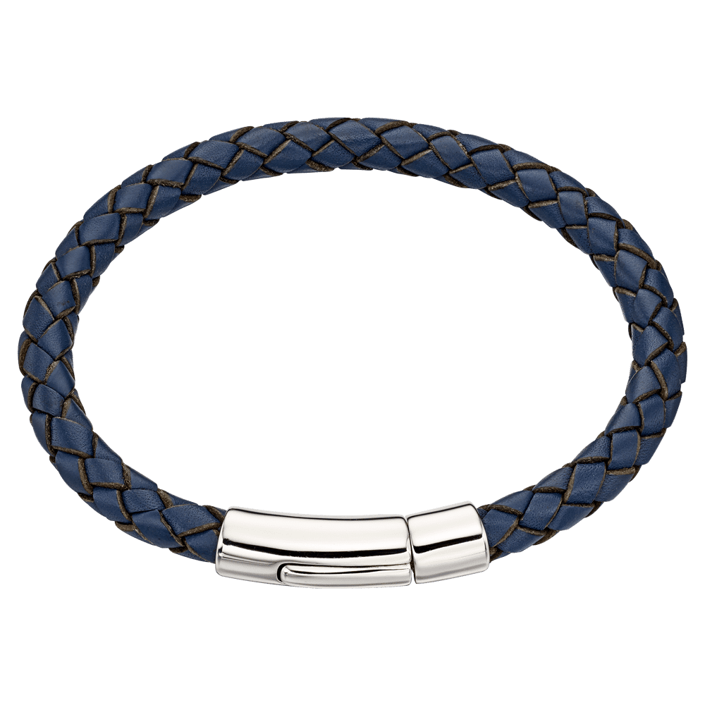 Hugo Boys Navy leather bracelet