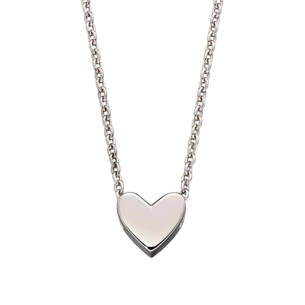 Zahra – Silver Single Heart Charm Necklace