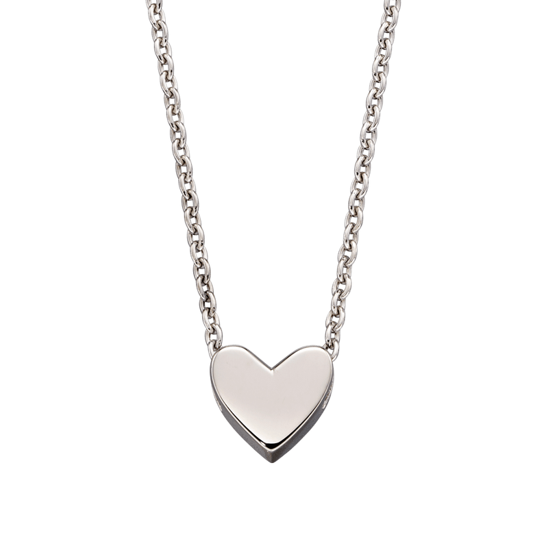 Zahra – Silver Single Heart Charm Necklace