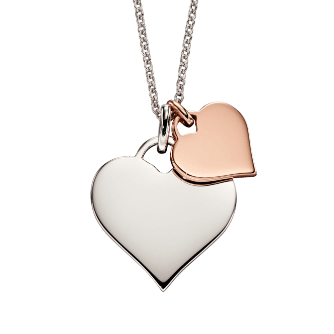 Isabella - Silver Double Heart Necklace
