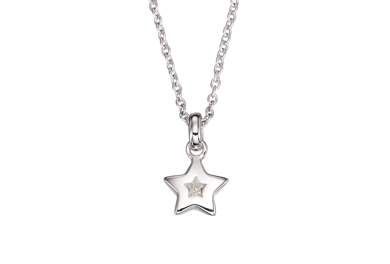 Kirsty - Silver Diamond Star Necklace