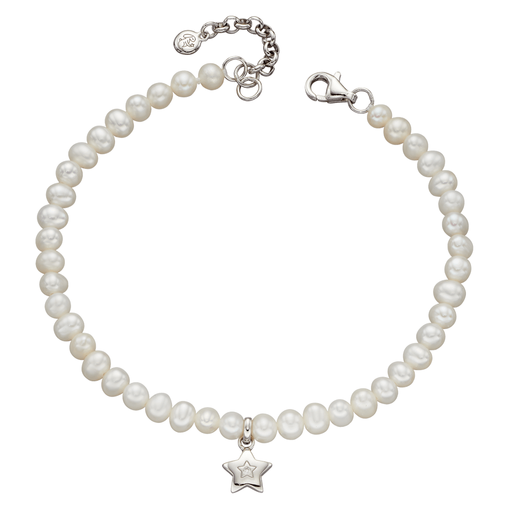 Madison - Silver Pearl Diamond Bracelet