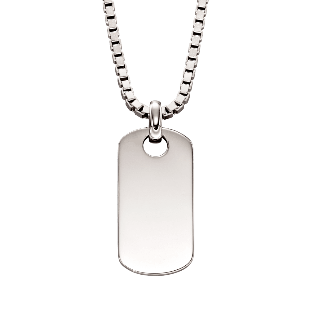 Oli - Silver Boys Dog Tag Necklace