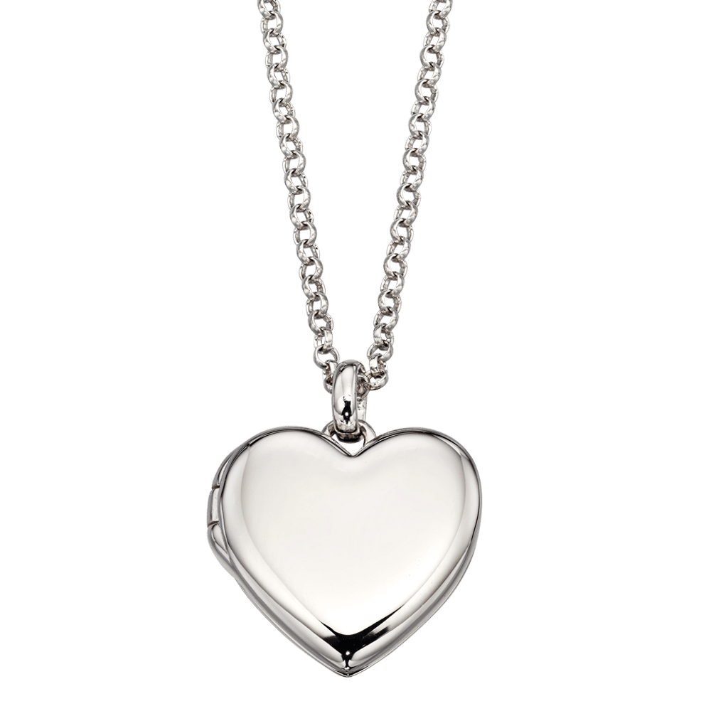 Olivia - Silver Plain Heart Locket Necklace