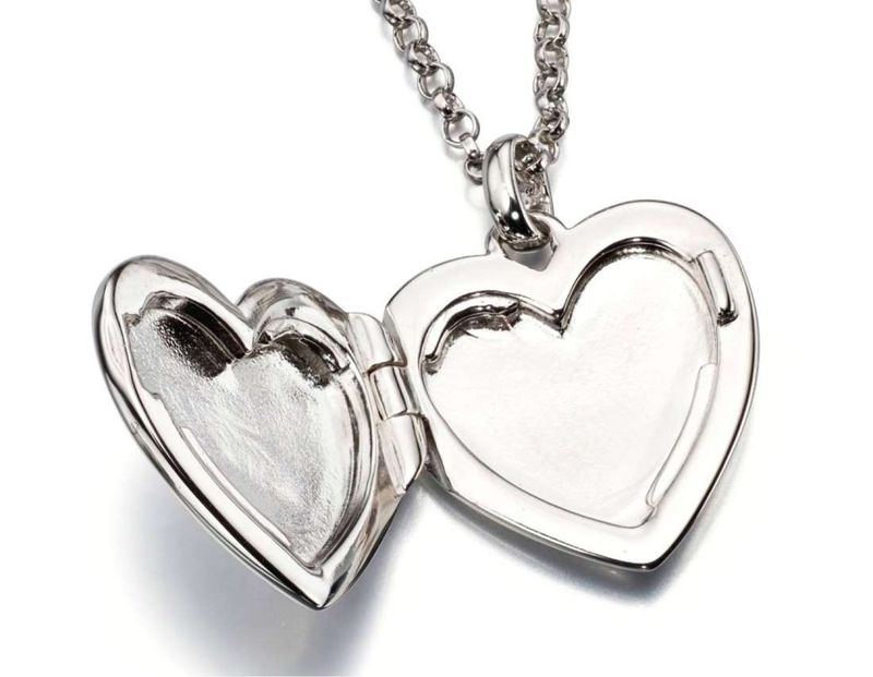 Olivia - Silver Plain Heart Locket Necklace