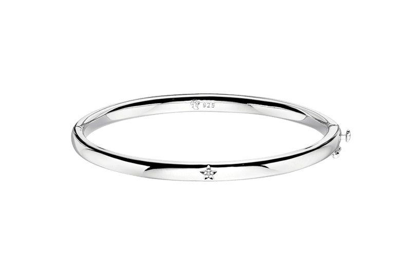 Xandra-  Silver Diamond Baby Bangle