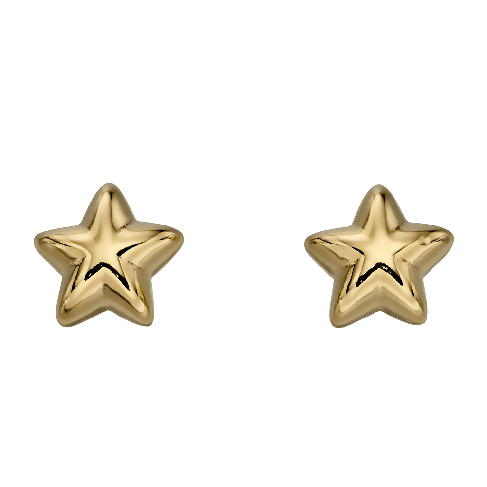 Sophie - Silver Yellow Gold Plated Star Earrings