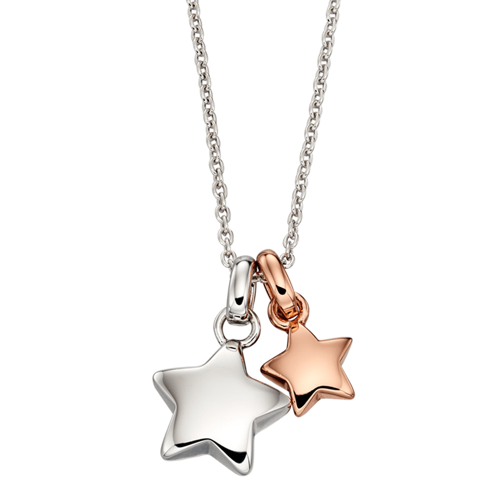 Suki - Silver Double Star Necklace