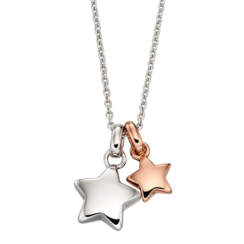 Suki - Silver Double Star Necklace