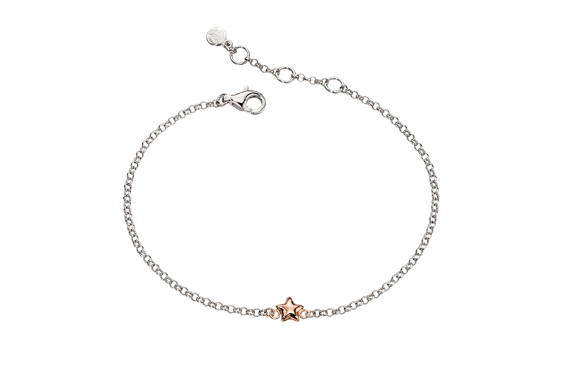 Rose - Silver Rose Gold Plated Star Bracelet