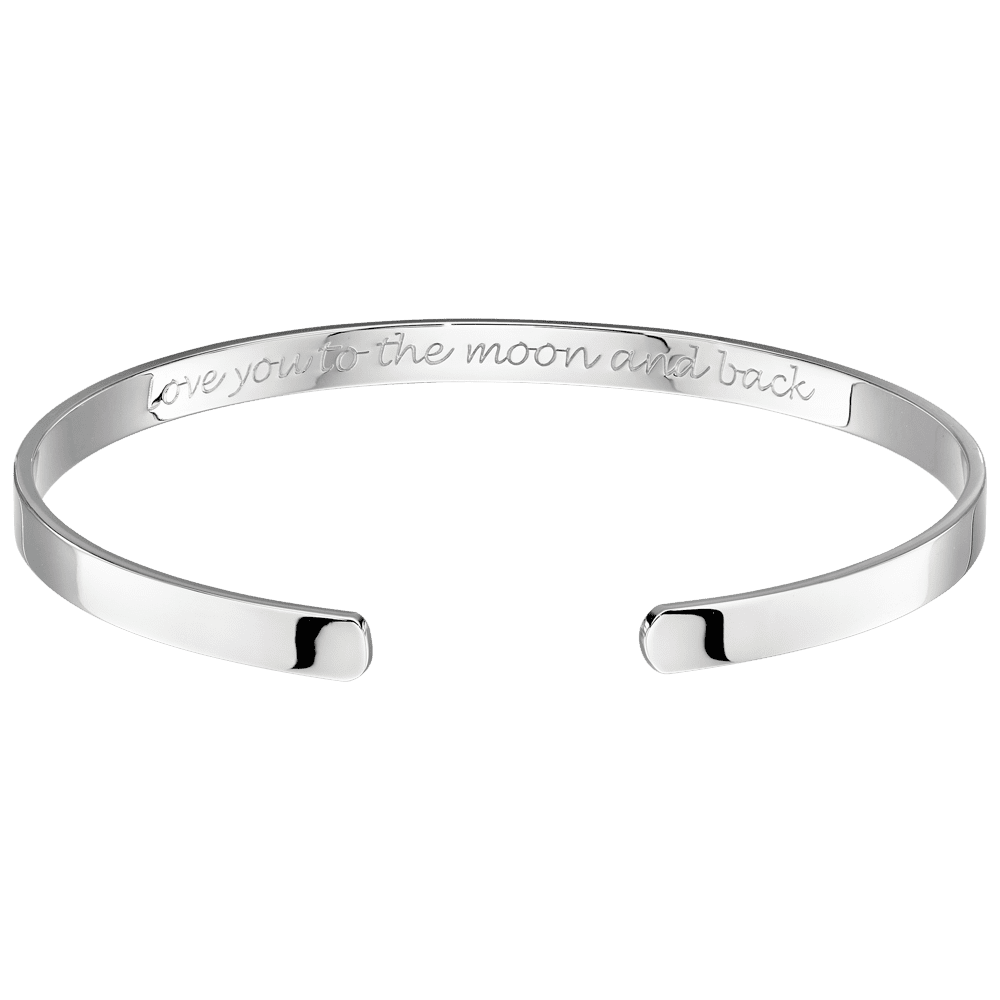 Selene – Silver Adult Open Bangle LYTTMAB