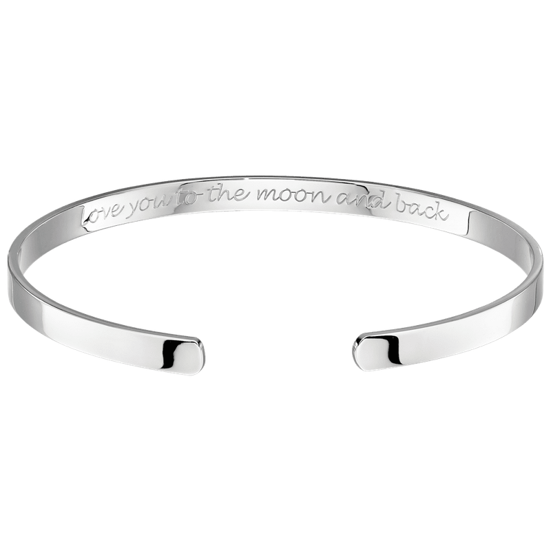 Selene – Silver Adult Open Bangle LYTTMAB