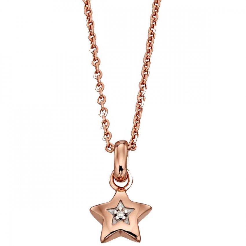 Rei - Silver Rose Gold Plated Diamond Star Necklace