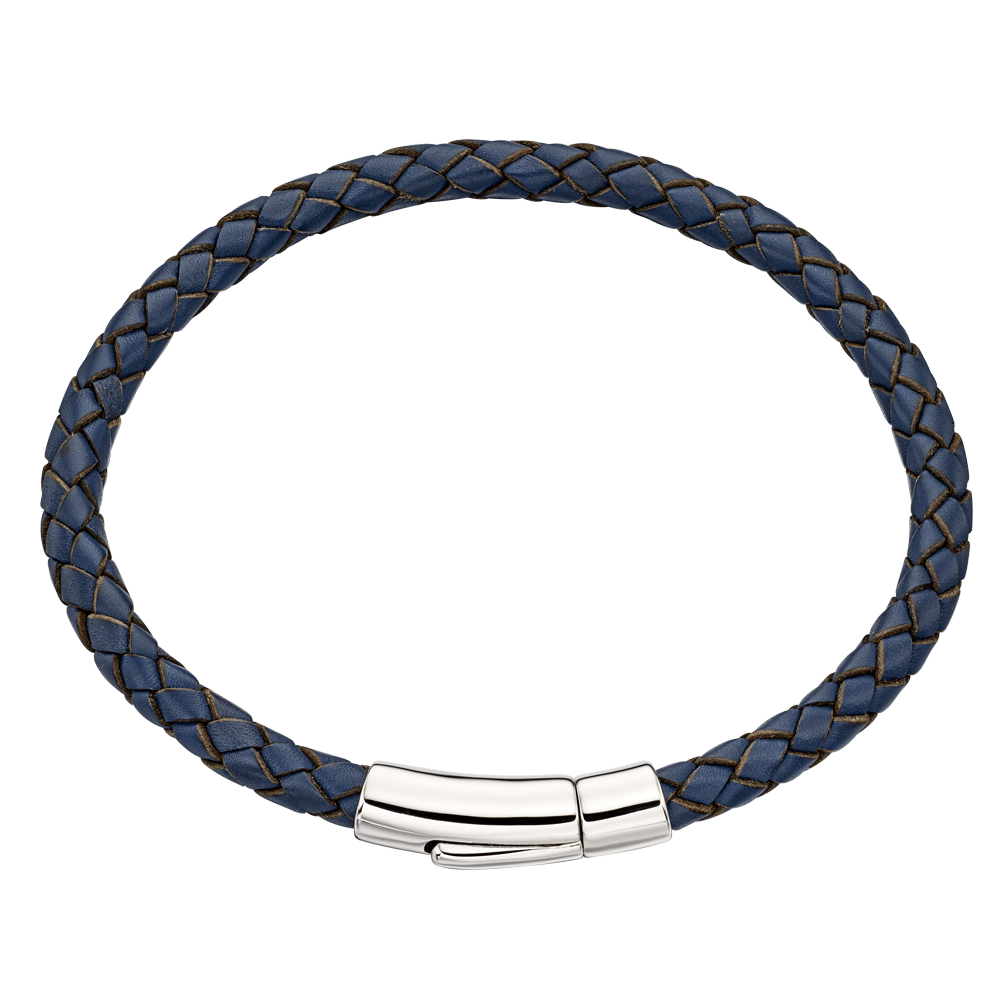Reed-Mens Navy Leather Bracelet
