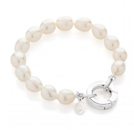 Sterling Silver Biography Pearl Bracelet