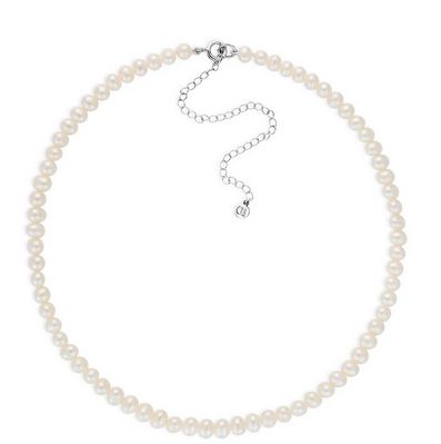 Sterling Silver Button Pearl Choker