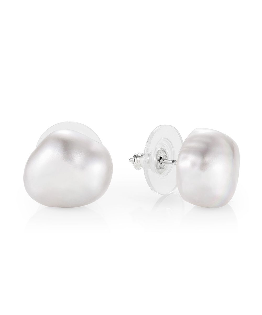 Sterling Silver Couture Pearl Stud Earrings