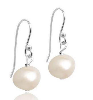 Silver Gold Plated Everyday Pearl Drop Earrings