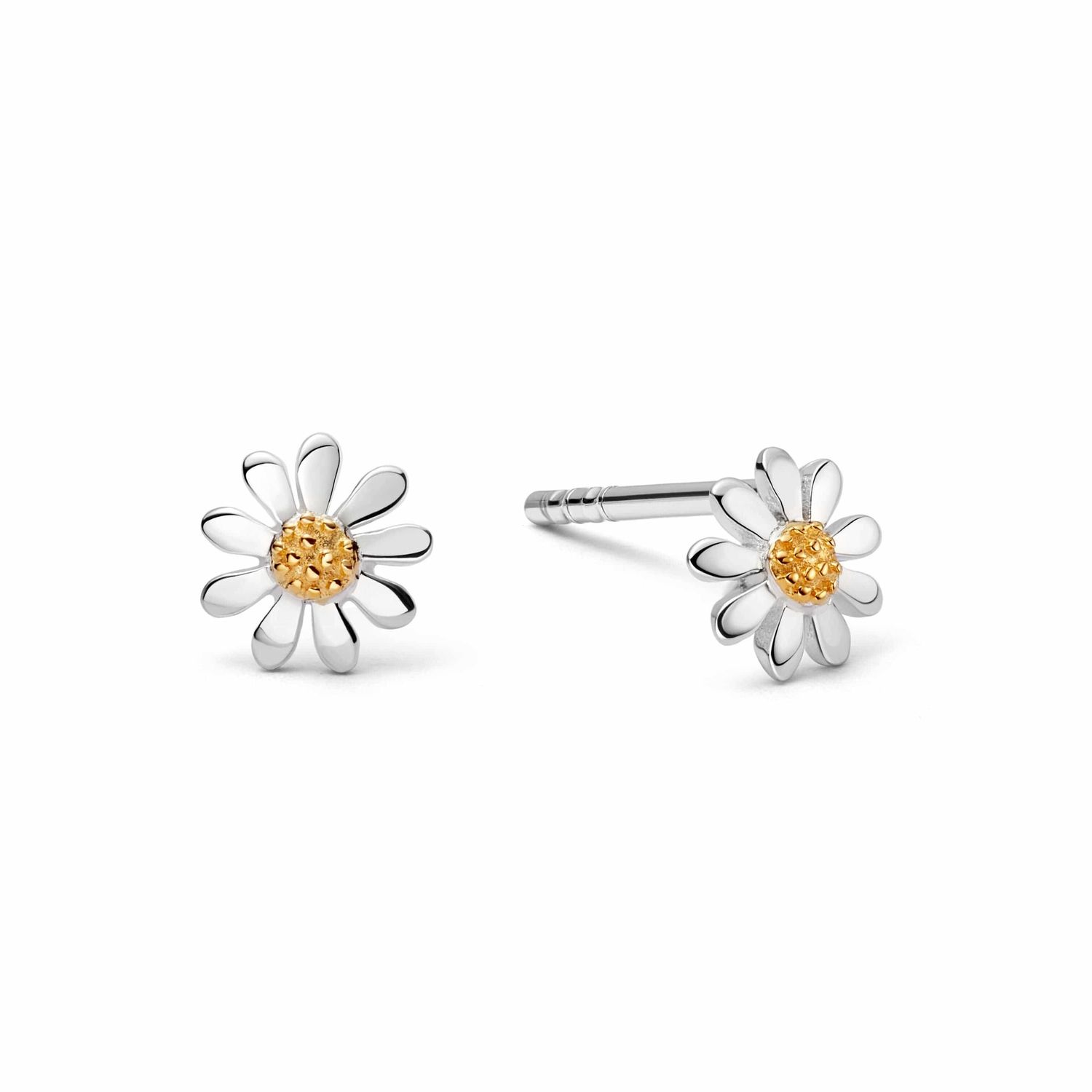 Silver Gold Plated Marguerite 5mm Daisy Stud Earrings