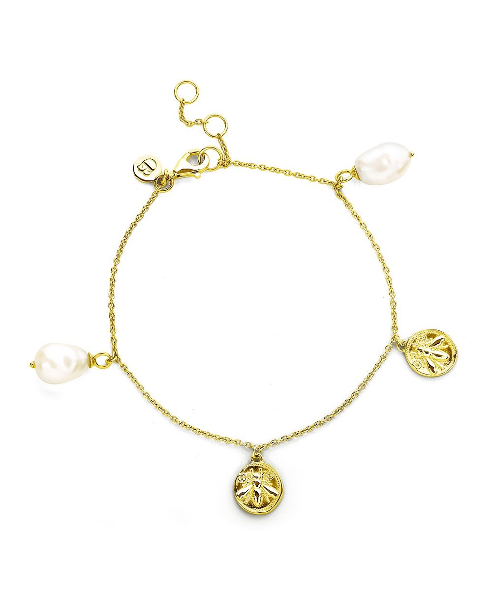 Silver Gold Plated Honey Bee Charmed Bracelet