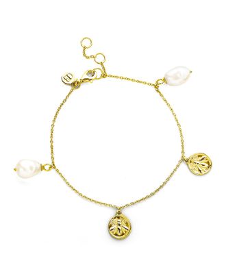 Silver Gold Plated Honey Bee Charmed Bracelet
