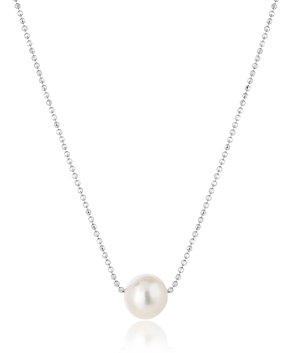 Sterling Silver Essential Pearl Necklace, Colour: Silver