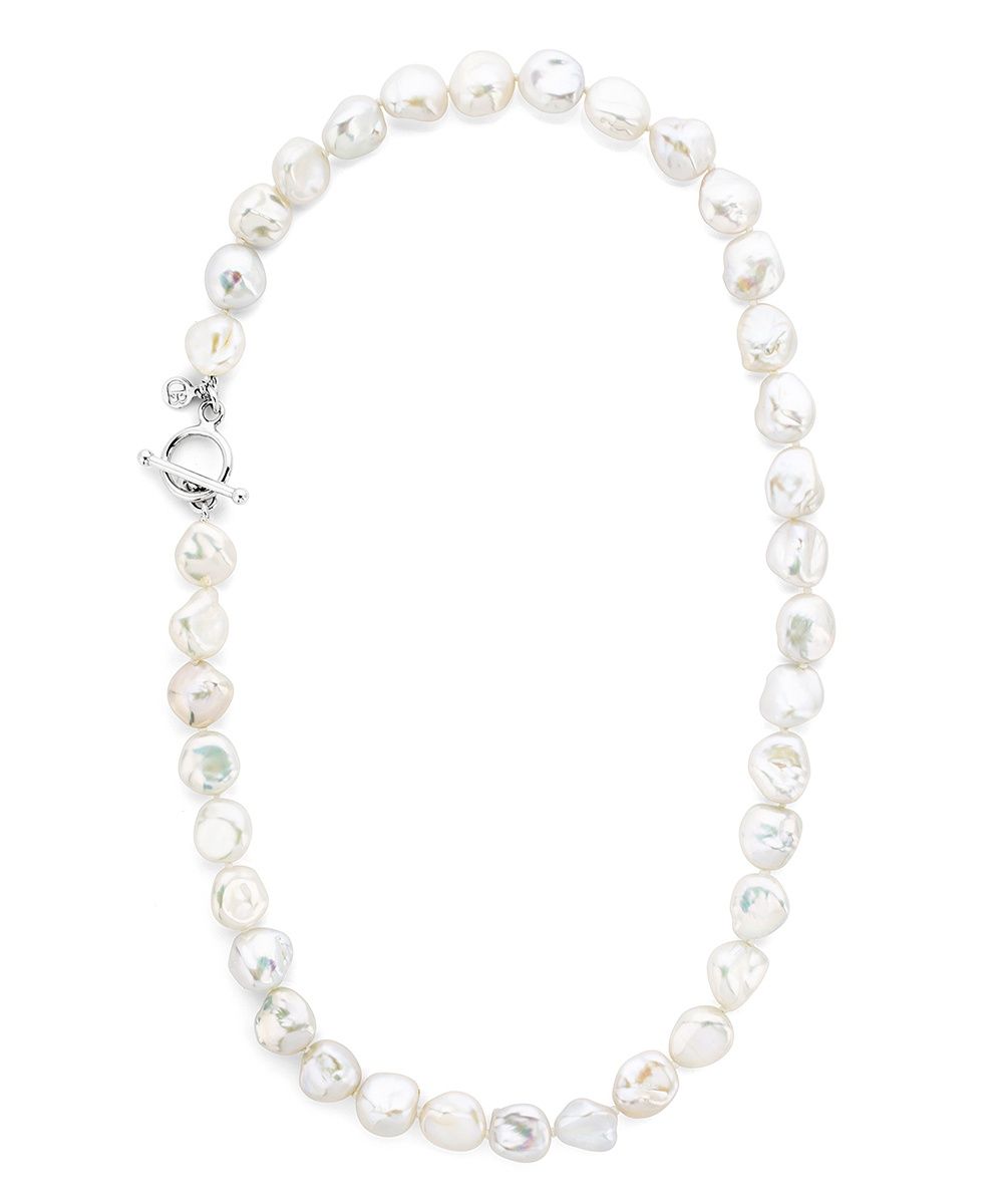 Sterling Silver Keshi Sea Pebble Pearl Necklace