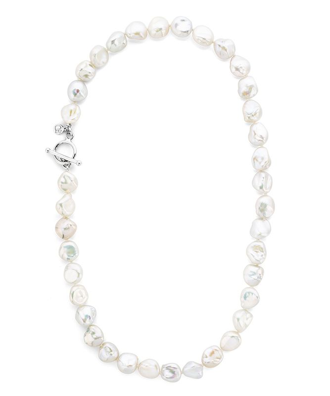 Sterling Silver Keshi Sea Pebble Pearl Necklace