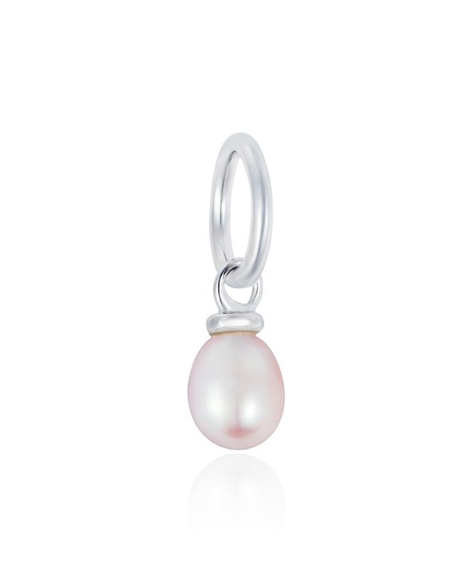 Sterling Silver Single Pearl Drop Charm Sterling Silver Single Pearl Drop Charm