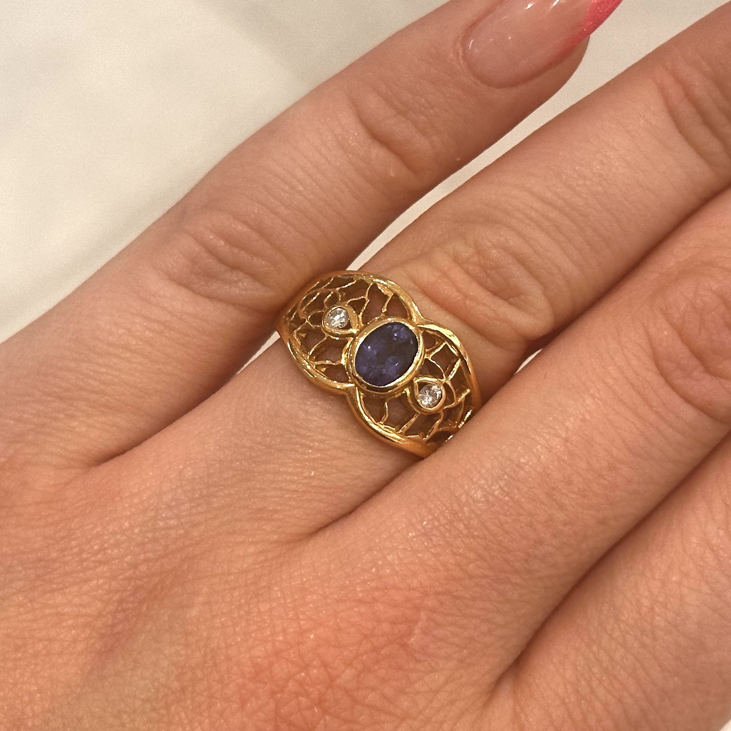 Pre-Owned 18ct Yellow Gold Sapphire and Diamond Ring