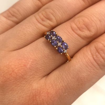 Pre-Owned 18ct Yellow Gold Tanzanite and Diamond Ring