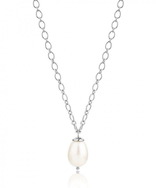 Sterling Silver Luxury Pearl Drop Necklace