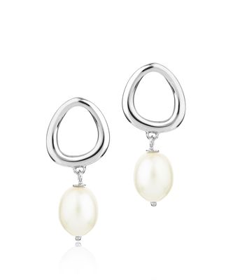Sterling Silver This Too Shall Pass Pearl Earrings