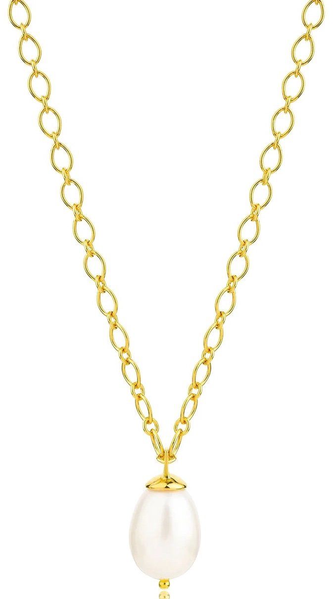 Silver Gold Plated Luxury Pearl Drop Necklace
